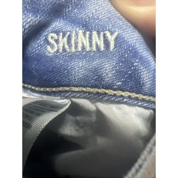 American Eagle Denim Jeans Women 8 Blue Light Wash Skinny Mid Rise Super Stretch - Picture 8 of 10